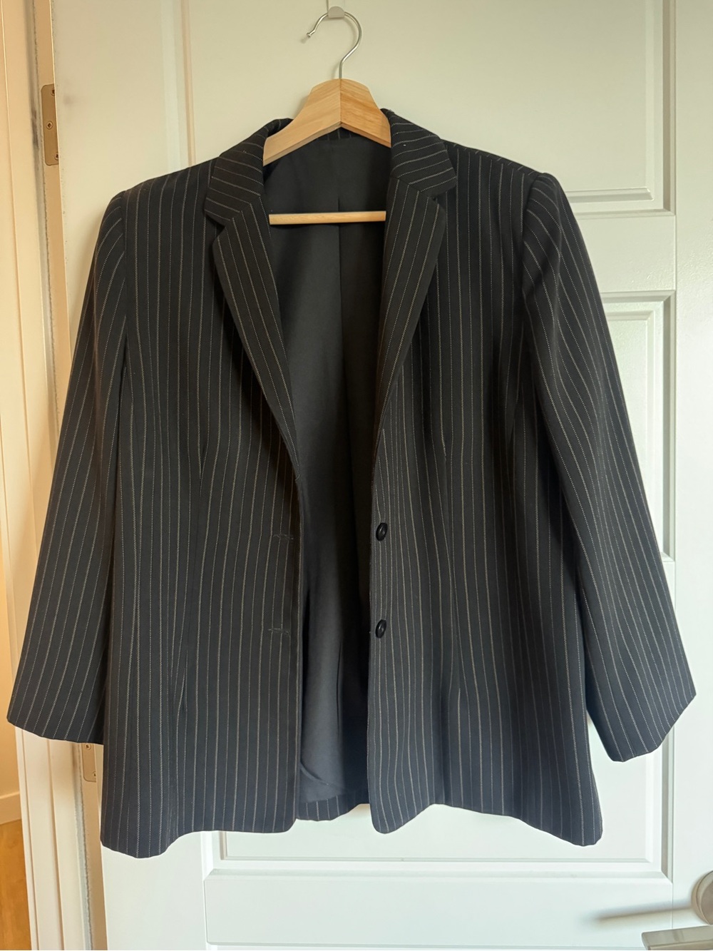 Women’s Black Pinstripe Blazer Jacket